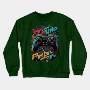 Hip Hop Graffiti Game Controller Sign Design for Boys Kids Crewneck Sweatshirt